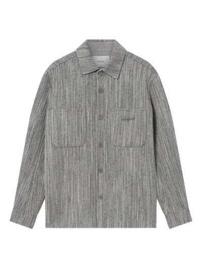 Axel Arigato Aidan Striped Shirt Jacket In Gray