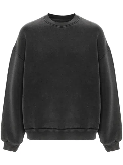 AXEL ARIGATO ANTHRACITE GREY TYPO-EMBROIDERED JERSEY SWEATSHIRT