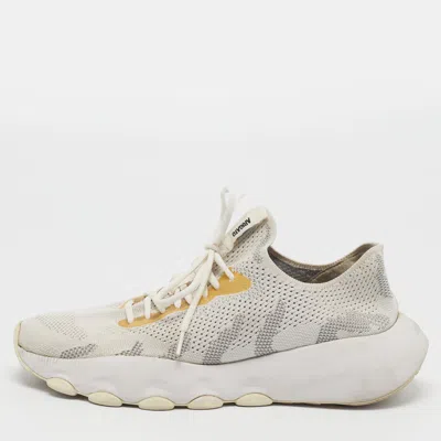 Pre-owned Axel Arigato Apex Flasg Size 45 White Knit Fabric Low Top Sneakers