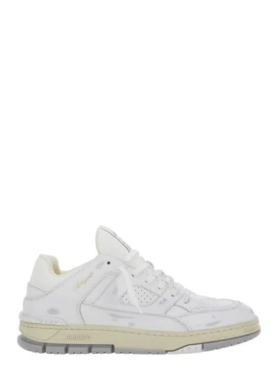 Axel Arigato 'area Cloud' White Low Top Sneakers With Laminated Leather In Leather Blend Man