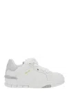 Axel Arigato 'area Haze' Grey And White Low Top Sneakers With Laminated Leather In White