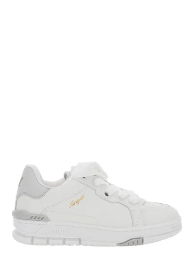 Axel Arigato 'area Haze' Grey And White Low Top Sneakers With Laminated Leather