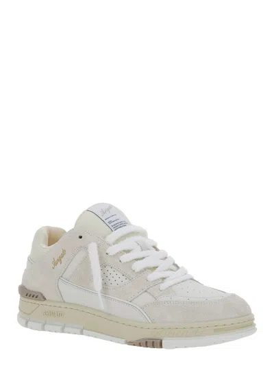 Axel Arigato Area Lo Beige Low Top Sneakers With Logo Patch On The Tongue And Chunky Sole In Leather Blend Man In Neutrals/white