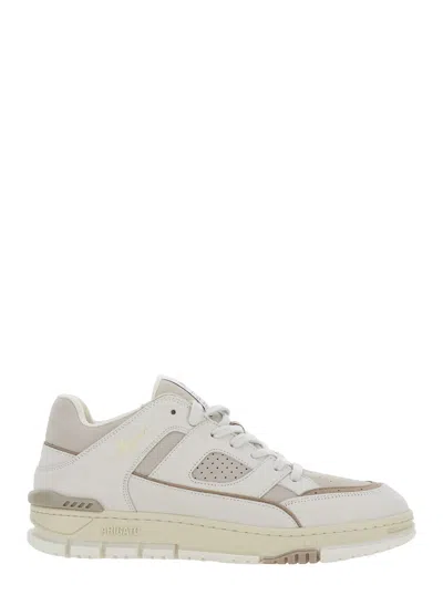 AXEL ARIGATO AREA LO BEIGE LOW TOP SNEAKERS WITH LOGO PATCH ON THE TONGUE AND CHUNKY SOLE IN LEATHER MAN