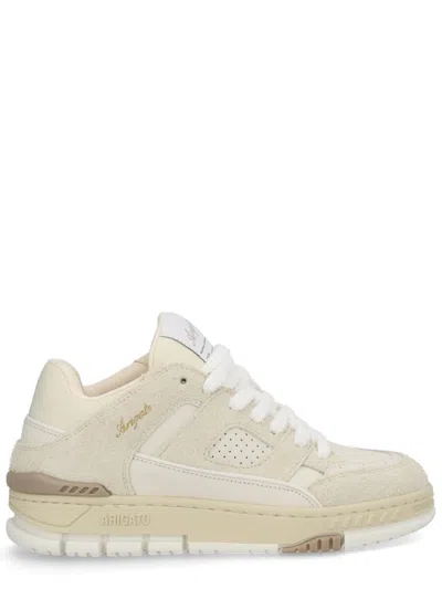 Axel Arigato Beige Smooth Leather And Tech Fabric Breathable Sneakers In Gold