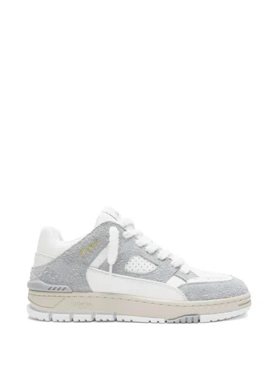 Axel Arigato Low Top Sneakers Perforated Detailing Textured Panels Rubber Sole In Silver