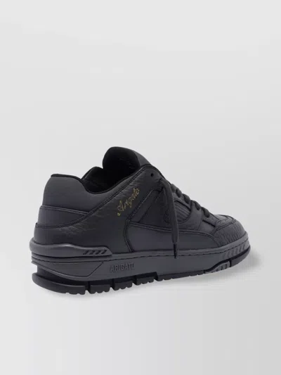 Axel Arigato Area Lo Leather Fabric Perforated Trainers In Black