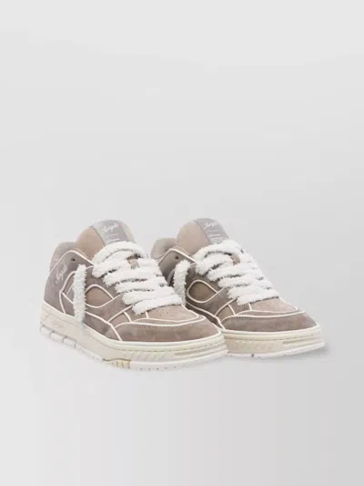 Axel Arigato Area Lo Piping Suede Low Top Sneakers In Neutral