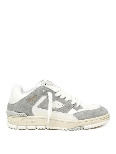 Axel Arigato Low Top Sneakers Perforated Detailing Textured Panels Rubber Sole In Silver
