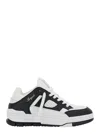 Axel Arigato 'area Lo' Black And White Low Top Sneakers With Laminated Leather In Leather Blend Woman In White