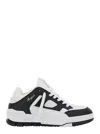 Axel Arigato 'area Lo' Black And White Low Top Sneakers With Laminated Leather In Leather Blend Woman In White