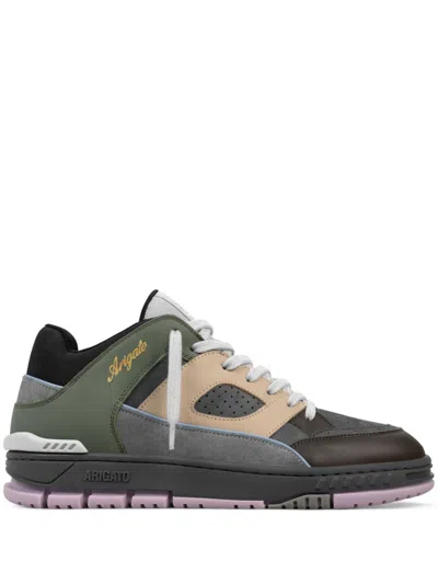 Axel Arigato White & Green Area Lo Sneakers In Grey