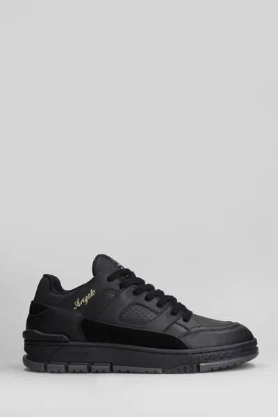 Axel Arigato Area Lo Sneakers In Black Suede And Leather