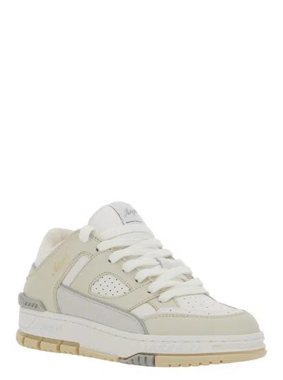 Axel Arigato Area Lo White And Beige Sneakers With Logo Detail In Leather Blend Woman In Neutral