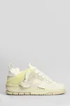 Axel Arigato Mens Cream Area Patchwork Leather And Recycled Polyester Mid-top Trainers In Beige