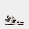 Axel Arigato Area Patchwork Sneakers In Black Leather And Fabric In Black