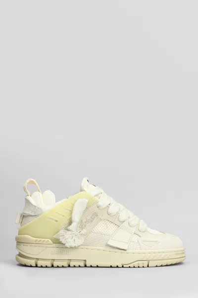 Axel Arigato Area Patchwork Sneakers In Beige Suede And Fabric In Neutral
