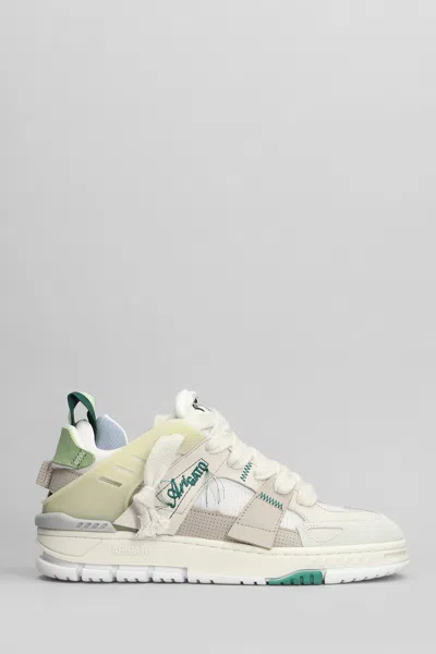 Axel Arigato Area Patchwork Sneakers In White Leather And Fabric In Beige