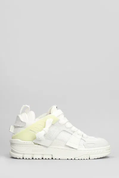 AXEL ARIGATO AREA PATCHWORK SNEAKERS IN WHITE SUEDE AND LEATHER