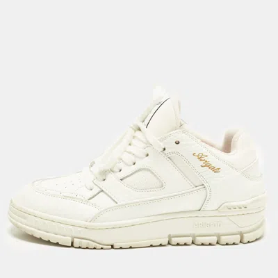 Pre-owned Axel Arigato Area Size 39 White Canvas And Leather Lace Up Sneakers