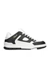 Axel Arigato Men 'area Lo' Black And White Low Top Sneakers With Laminated Leather In Leather Blend