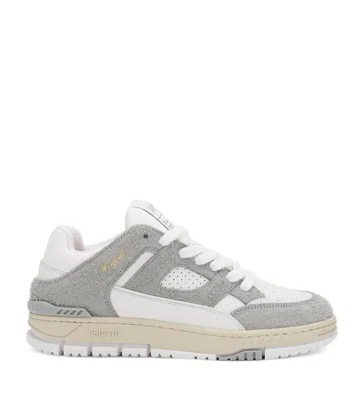 Axel Arigato Low Top Sneakers Perforated Detailing Textured Panels Rubber Sole In Silver