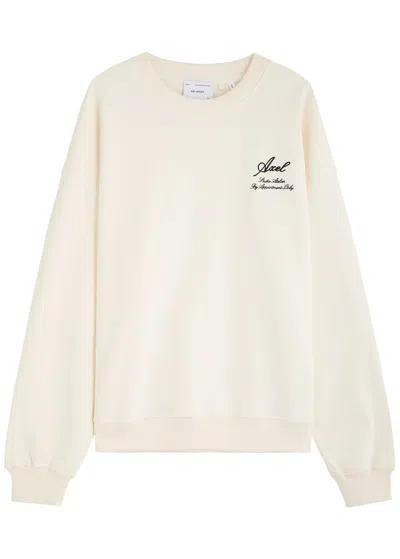 Axel Arigato Atelier Logo-embroidered Cotton Sweatshirt In Off White