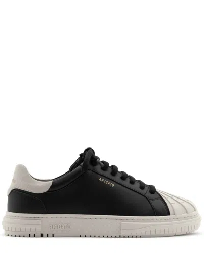 Axel Arigato Black Atlas Toe Cap Sneakers In Black/beige