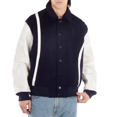 Axel Arigato Bay Embroidered-logo Varsity Jacket In Blue