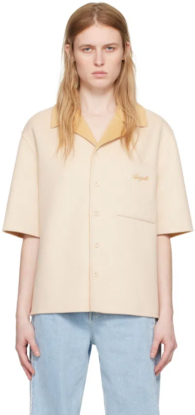 Axel Arigato Beige & Yellow Holiday Shirt In Ecru/ Camel