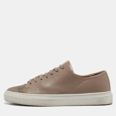Pre-owned Axel Arigato Beige Leather Lace Up Sneakers Size 40
