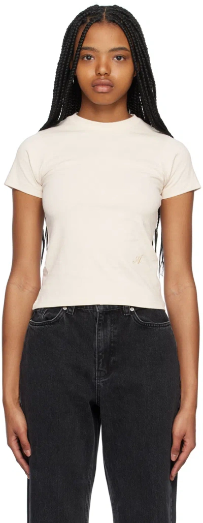 Axel Arigato Beige Slim T-shirt In Pale Beige