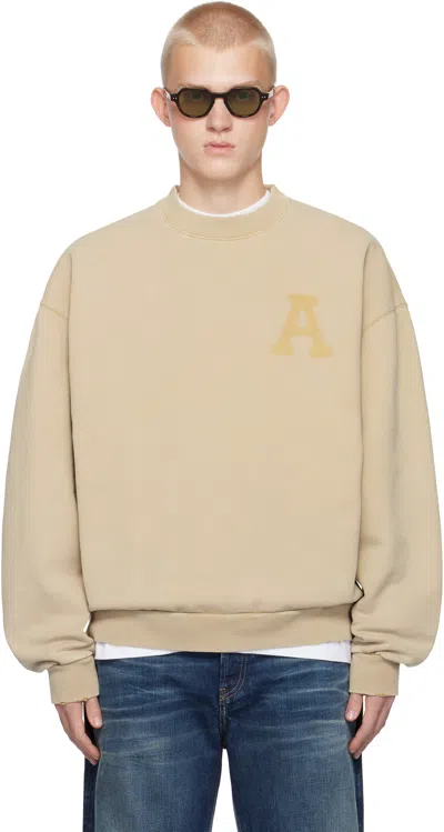 Axel Arigato Beige State Washed Sweatshirt In Camel