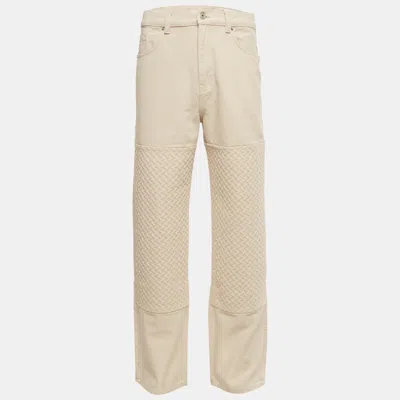 Pre-owned Axel Arigato Beige Textured Denim Jeans S/waist 31" In Sand