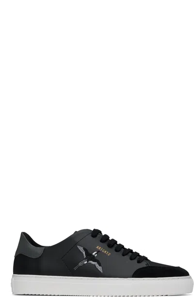 Axel Arigato Black Clean 90 Bee Bird Thick Sole Leather Sneakers In Gray