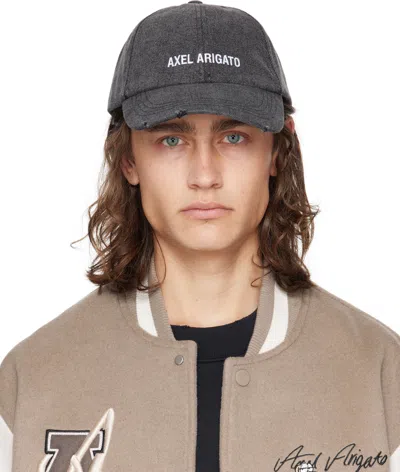 Axel Arigato Black Block Distressed Cap In Black Wash