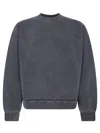 Axel Arigato Anthracite Grey Typo-embroidered Jersey Sweatshirt In Black