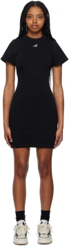 Axel Arigato Embroidered Logo Ribbed Minidress In Black
