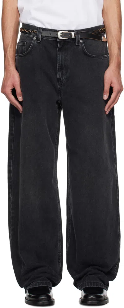 AXEL ARIGATO BLACK EMBROIDERED RELAXED JEANS