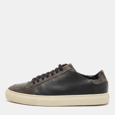 Pre-owned Axel Arigato Black Leather And Suede Clean 90 Low Top Sneakers Size 42