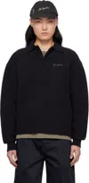 Axel Arigato Black Scribble Polo Sweater In Black