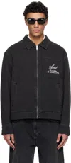 Axel Arigato Black Thread Denim Jacket In Black