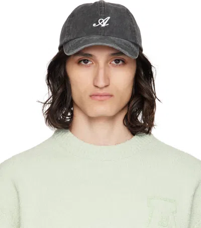 Axel Arigato Black Washed Signature Cap In Washed Black