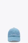 AXEL ARIGATO BLOCK DISTRESSED CAP LIGHT BLUE DISTRESSED DENIM CAP WITH LOGO - BLOCK DISTRESSED CAP