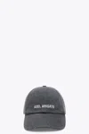 AXEL ARIGATO BLOCK DISTRESSED CAP WASHED BLACK DISTRESSED DENIM CAP WITH LOGO - BLOCK DISTRESSED CAP