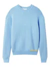Axel Arigato Block Textured Cotton-blend Sweater In Blue