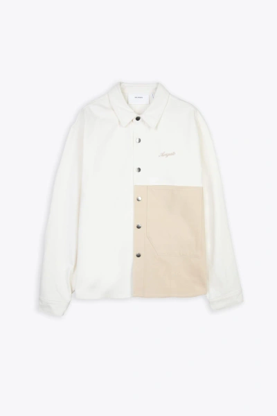 Axel Arigato Block Shirt Off White And Beige Colorblock Overshirt - Block Shirt In Ecru