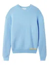 Axel Arigato Block Textured Cotton-blend Sweater In Blue