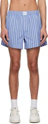 Axel Arigato Striped Cotton-blend Shorts In Blue/white