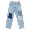 Axel Arigato Zine Embroidered Jeans In Cyan Denim In Blue
